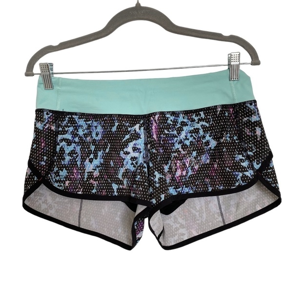 Lululemon Run: Speed Short *4-way stretch Size 6 Floral Sport Tranquil B… - Picture 6 of 11